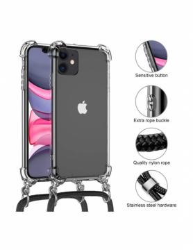 Obastyle IPHONE 16 PRO COVER MORBIDA TRASPARENTE CON LACCIO DA COLLO